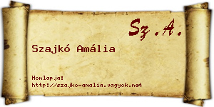 Szajkó Amália névjegykártya